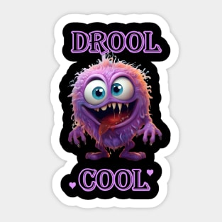 Drool Cool Furry Monster Sticker